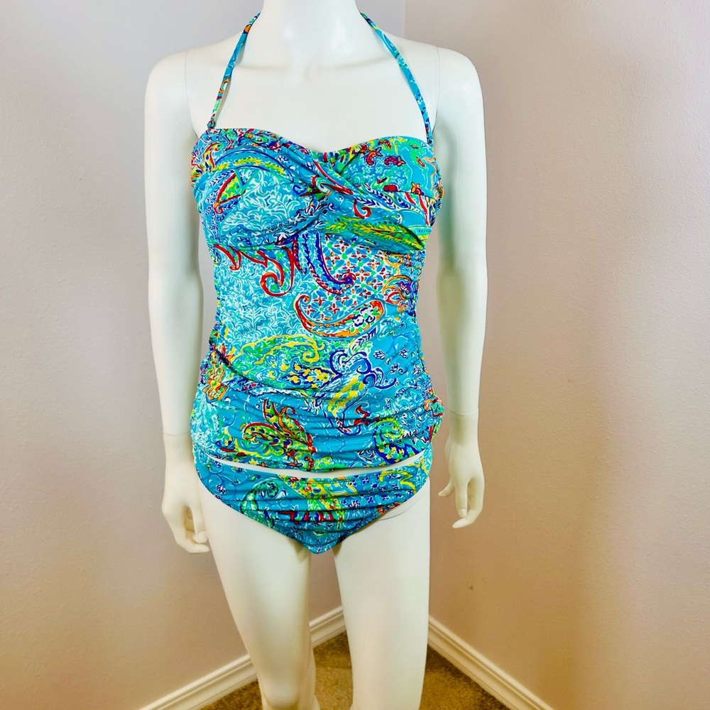 Ralph Lauren Carnivale Paisley Tankini swim set Blue/multi Size 8/10